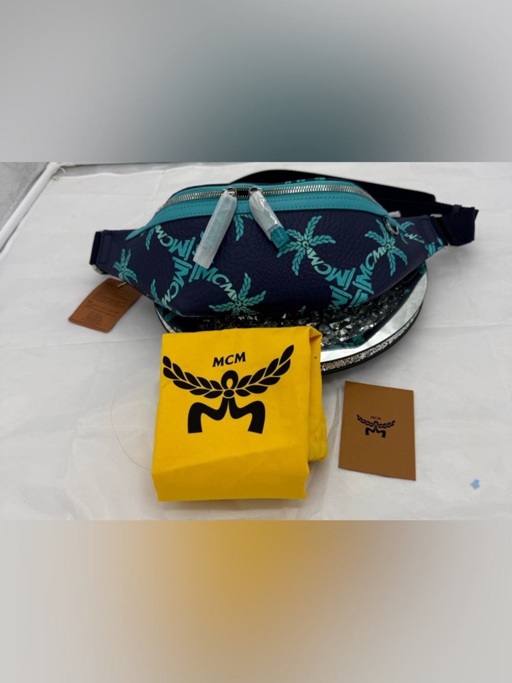 MCM Fursten Belt Bag in Palm Canvas.